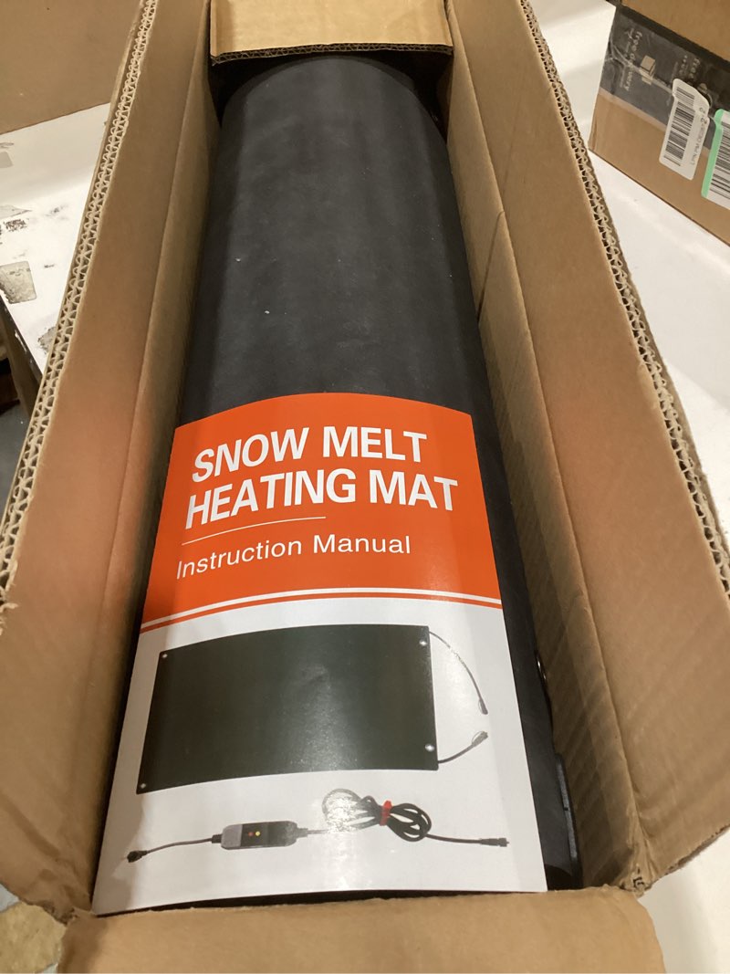 hetfoent 24x36in heated snow melting mats,no-slip rubber heated outdoor mats,snow and ice melting ma