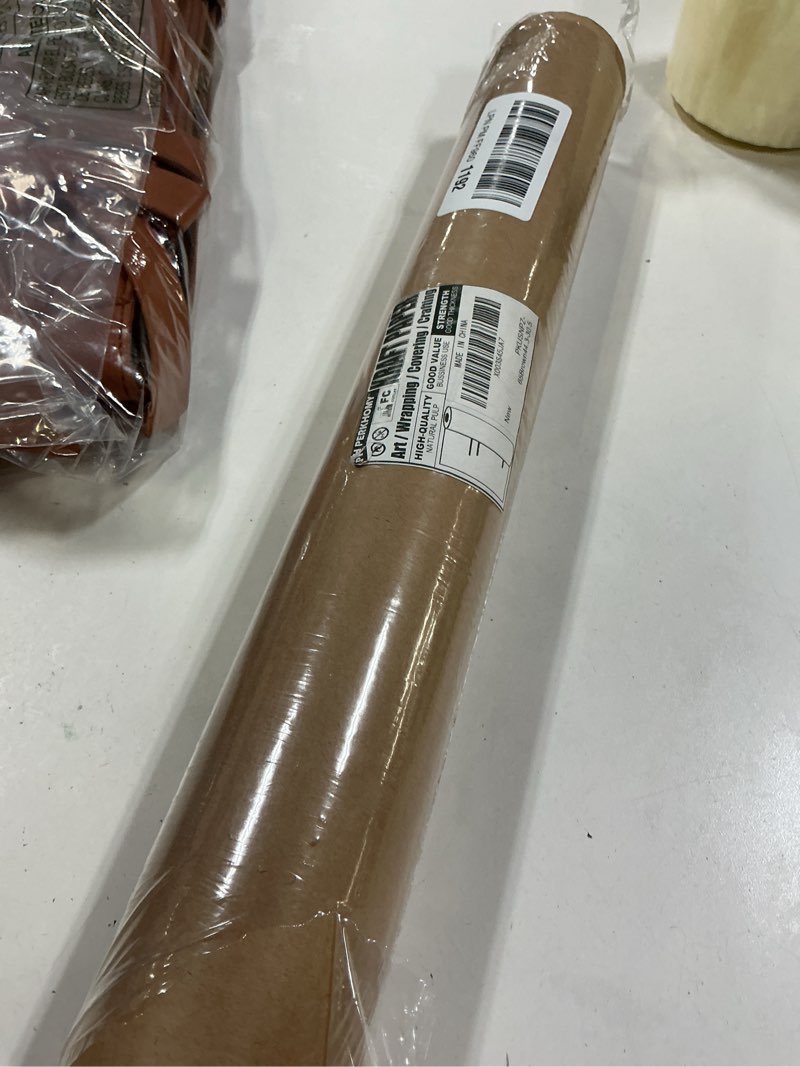 Condition photo showing Good Condition for PerkHomy Brown Kraft Paper Roll 17.5" x 1,200" (100') for Gift Wrapping Bulletin Board Craft Art Bouquet Flower Packing Moving Shipping Floor Covering Table 70GSM 50LB (Brown, 17.5" x 100') Brown 17.5" x 100'