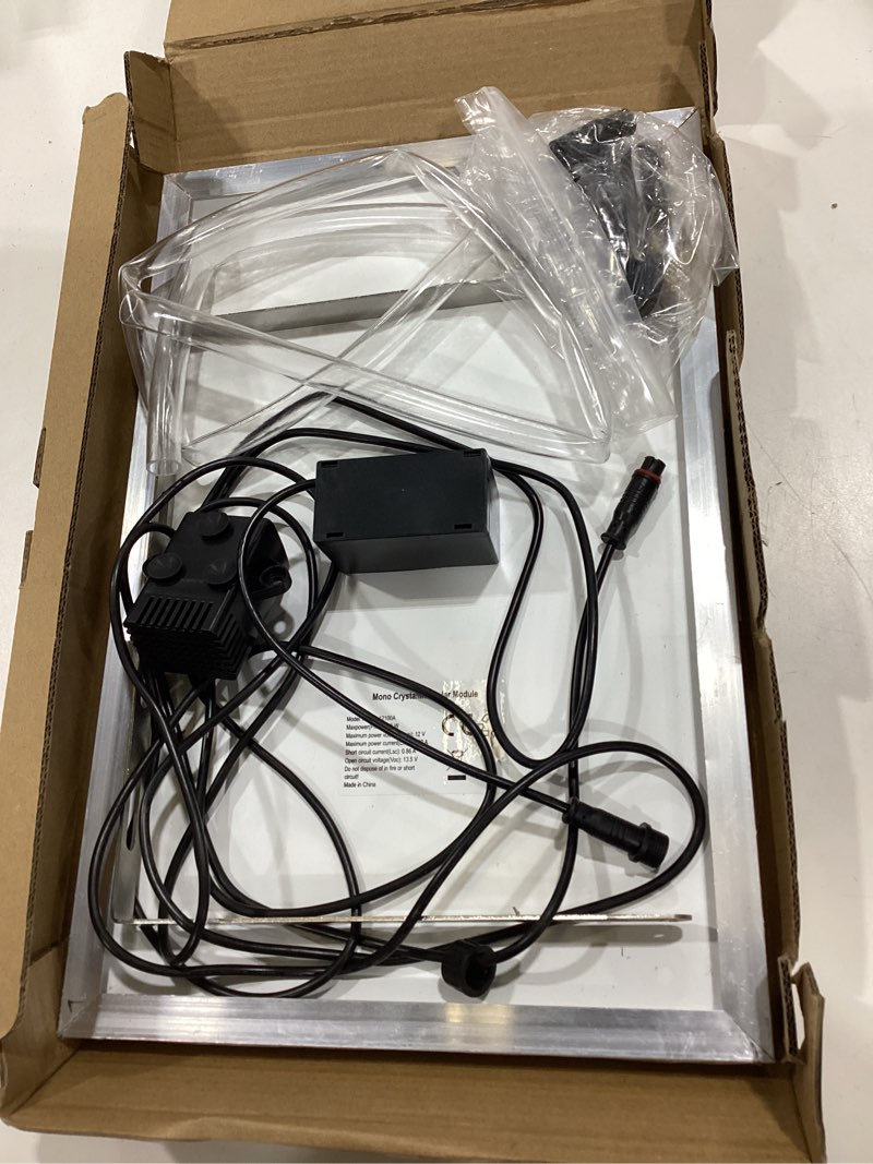 Condition photo showing As Is for ddcafor solar water fountain pump 12w solar water pump for fountain solar powered bird bath water fountain with 6 nozzles solar fountain for small pond,fish tank,outdoor garden water feature