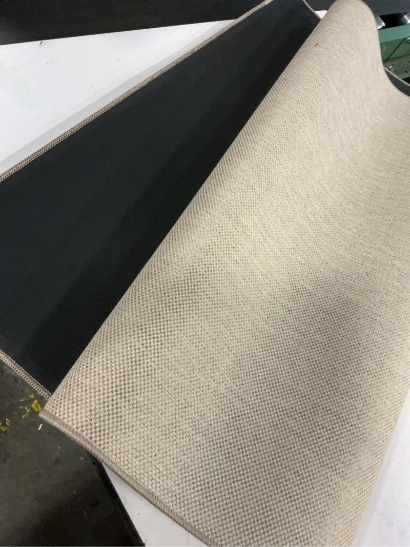 Condition photo showing Good Condition for Matah Solid Beige And Brown Machine Woven Outdoor Area Rug