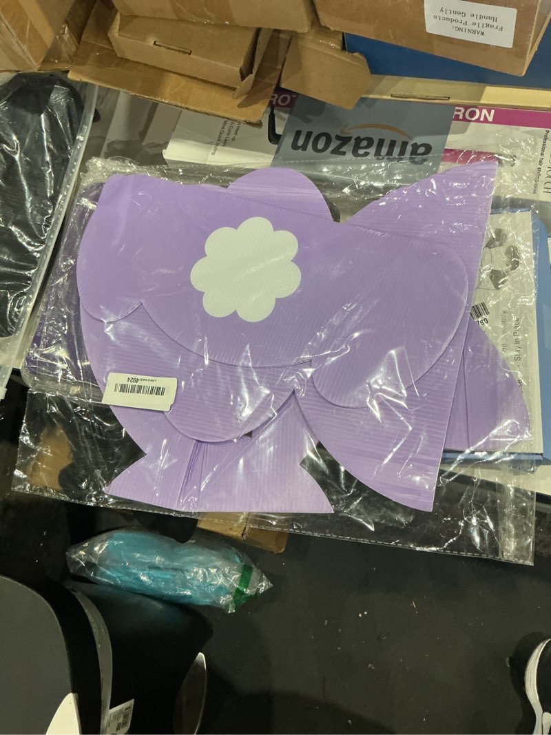 Condition photo showing As Is for cmusko easter outdoor decorations-easter bunny yard signs with stakes large rabbits party supplies for spring easter lawn garden welcome decoration purple