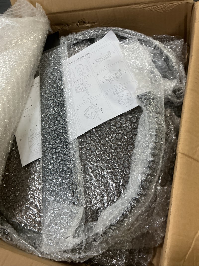 Condition photo showing Good Condition for (Incomplete)Whiskey Display Shelf,Whiskey Shelf Wall Mounted,Rustic Bourbon Shelf,Space-Saving Whiskey Barrel Decor for Vintage Wine Bar and Home Decor