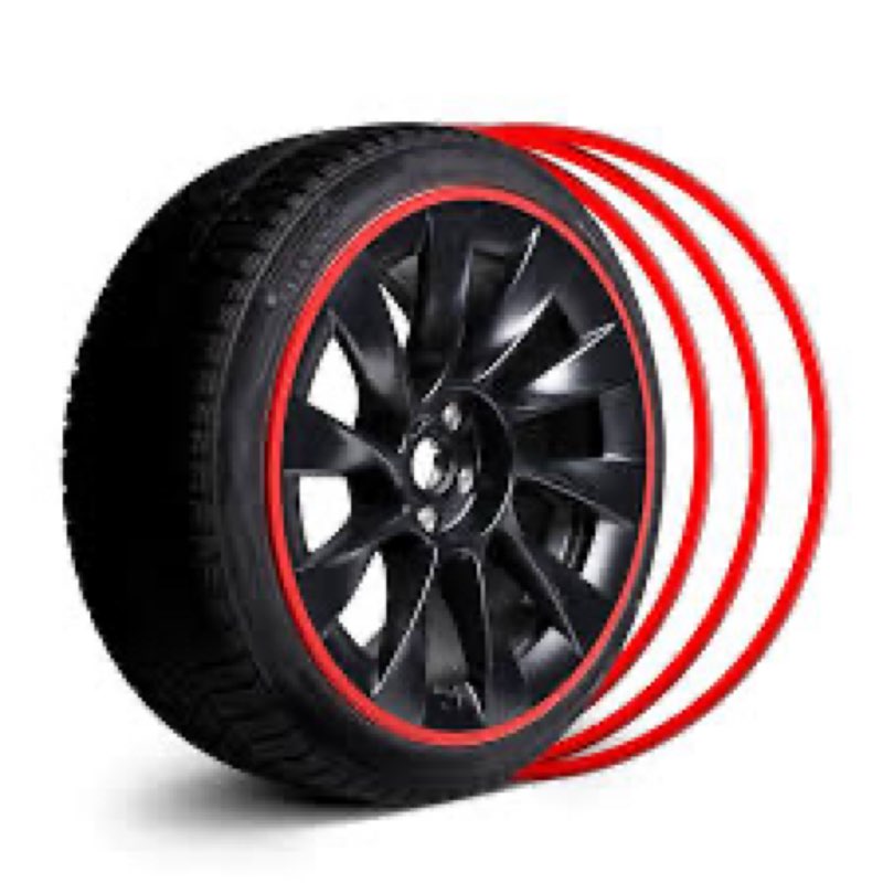 Automotive Alloy Wheel Rim Protector - Covering The Entire Rim of The Wheel hub - Strips for Curb Rash Prevention - Set of 4 Rim Protector Easy to Install(18'',red)