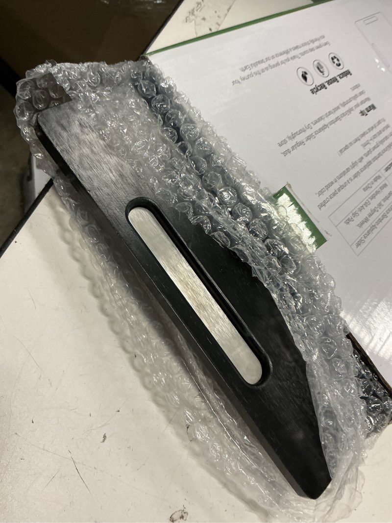 Condition photo showing As Is for Joy&Grace Appliance Slider for Kitchen Appliances 360° Rolling Sliding Tray for Coffee Maker Countertop, Bamboo Coffee Pot Slider Rolling Tray (Black, Medium 14.5" x 10") Medium (14.5" x 10") Black