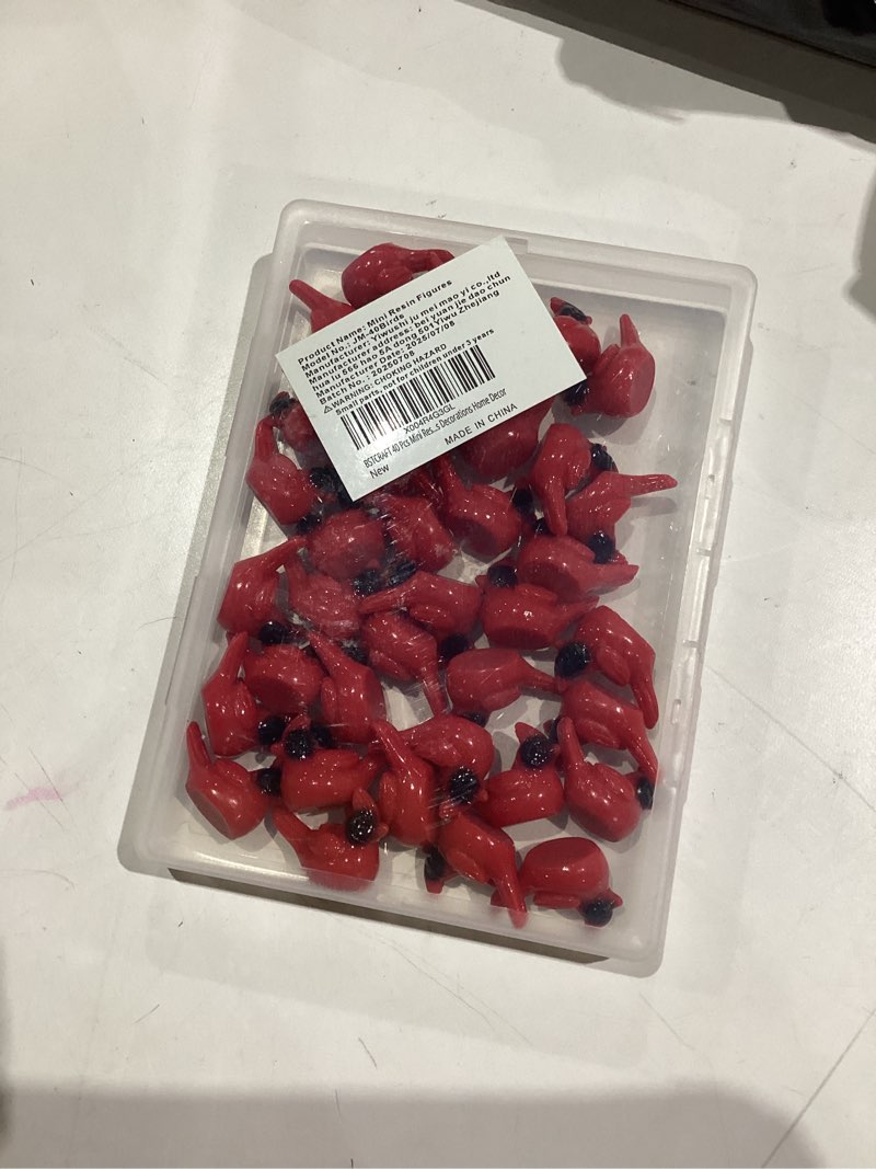 Condition photo showing Good Condition for 40 Pcs Mini Resin Cardinal Birds, Tiny Red Bird Animals Figurines Christmas Ornaments for Crafts Miniature Fairy Garden Micro Landscape Xmas Gifts Parties Christmas Decorations Home Decor