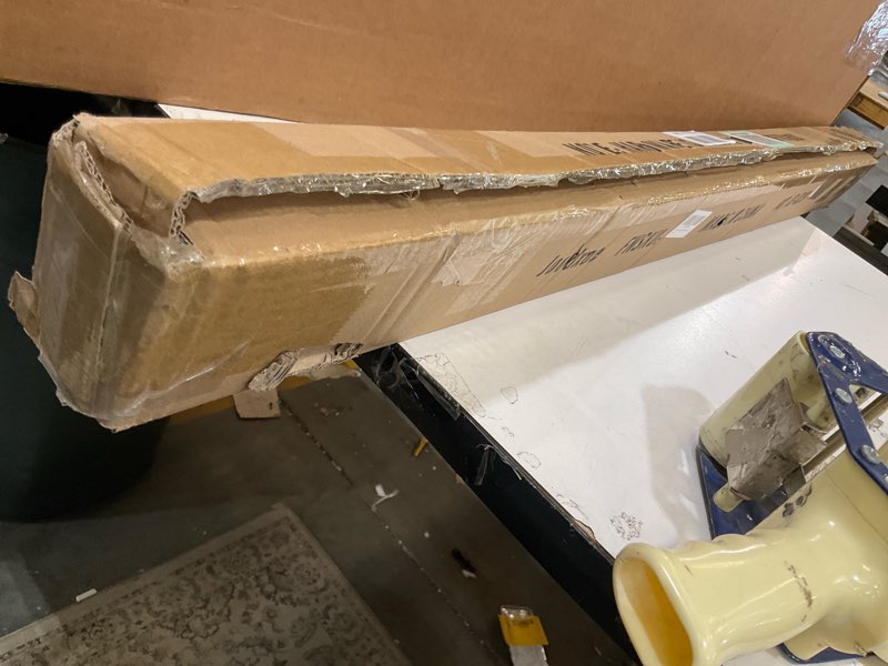 Condition photo showing As Is for double drapery curtain rods, 36-72” telescoping curtain rod with 1inch large rod and 5/8inch small rod, modern round style finials, warm gold warm gold 36-72"