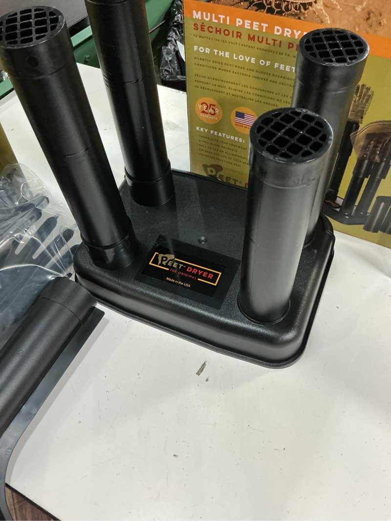 Condition photo showing New/Like New for peet shoe dryer - multi dryer with 4 shoe ports and 2 glove ports - black