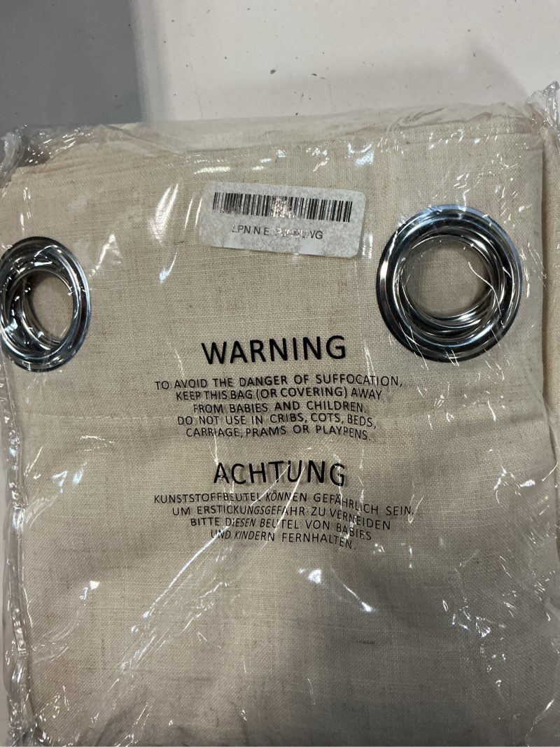 Condition photo showing Good Condition for warm beige linen curtains 90 inch length 2 panels for living room bedroom, light filtering sheer curtains 90 inches, modern farmhouse grommet semi sheer soft privacy drapes warm beige 52"w x 90"l (pack of 2)