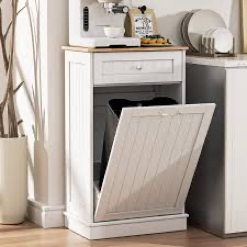 solidee kitchen tilt out trash cabinet with deodorising function-free standing waste bin-wooden recy