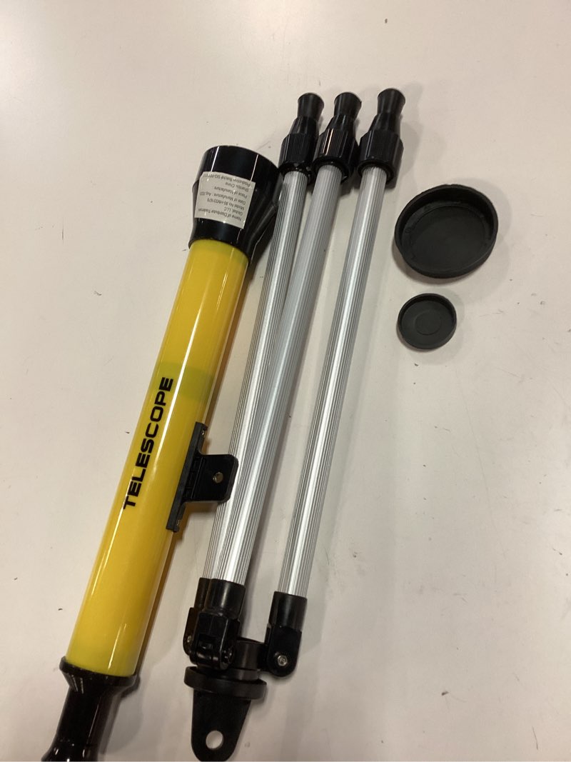 Condition photo showing As Is for Telescope for Kids with Tripod - 40mm Beginner Optical Viewer with Adjustable Stand and 30x Magnification for Science and Astronomy by Hey Play