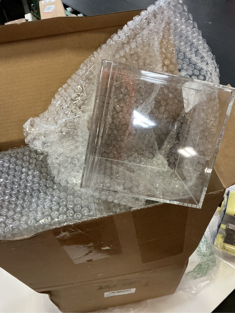 Condition photo showing New/Like New for blulu 8 pcs clear acrylic box with lid plastic jewelry mini storage box mini cube containers for candy and tiny jewelry easter party favor(3.9 x 3.9 x 3.9 inch,classic style) 3.9 x 3.9 x 3.9 inch classic style