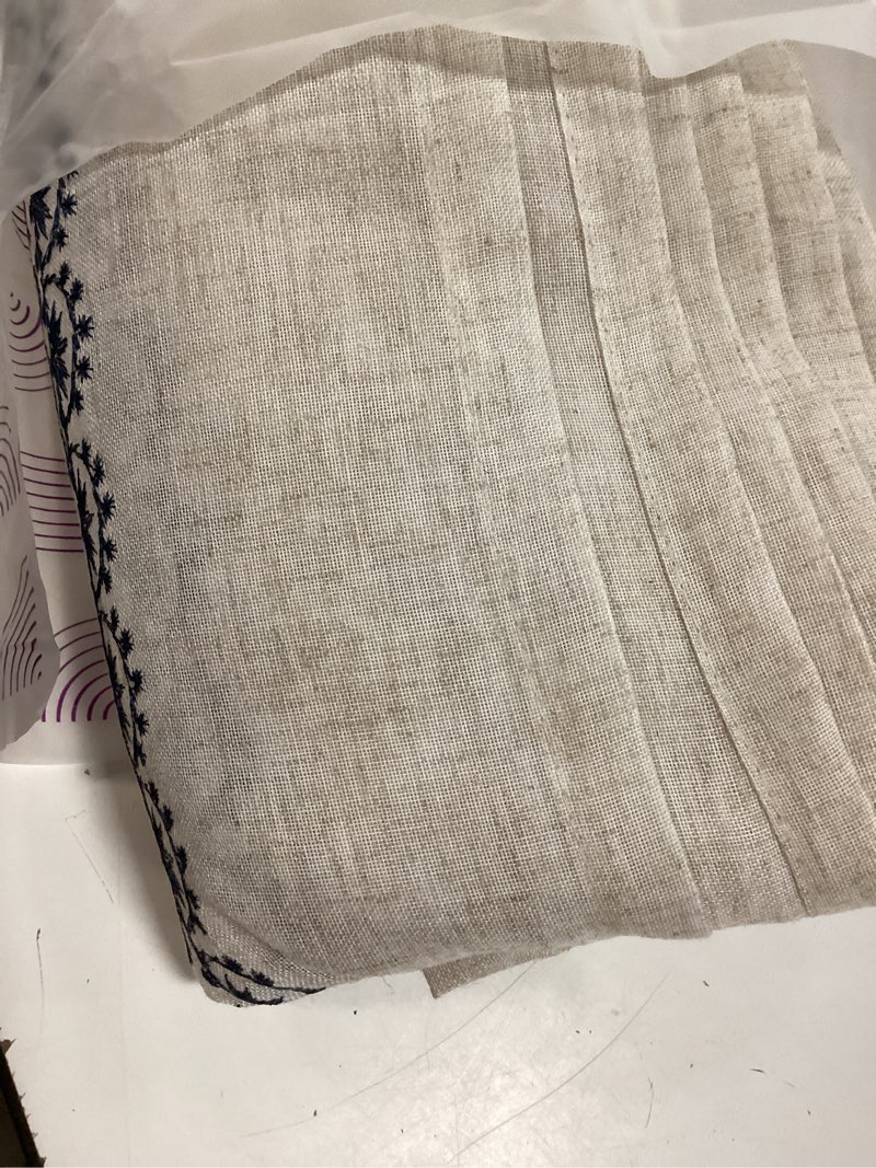 Condition photo showing New/Like New for jinchan blue floral linen curtains for living room 96\" back tab 4 panels | light filtering curtains with vintage floral design for farmhouse bedroom laundry room, rod pocket, machine washable 50\"w x 96\"l (pack of 2) *blue