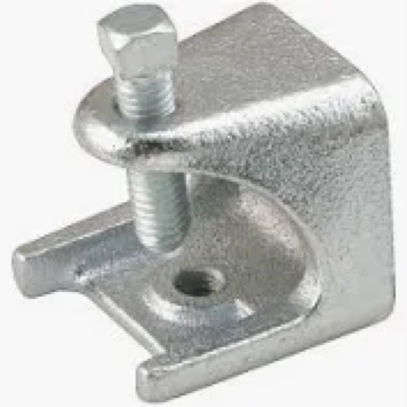 OHLECTRIC 2-Pack - Malleable Iron Rod Support Beam Clamp – Zinc Plated for Corrosion Resistance – 7/