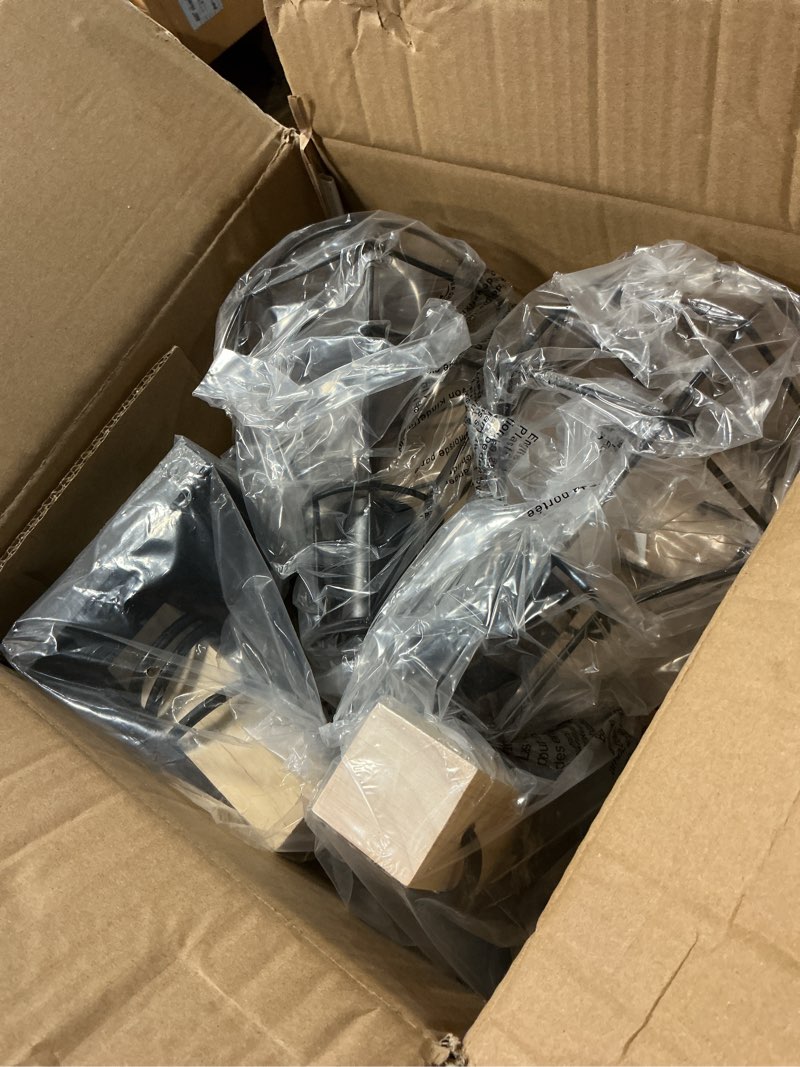 Condition photo showing Good Condition for set of 2 industrial wall sconces with dimmer on/off switch, farmhouse wall mount light with metal cage shade, black wall lights indoor for kitchen living room black * 2