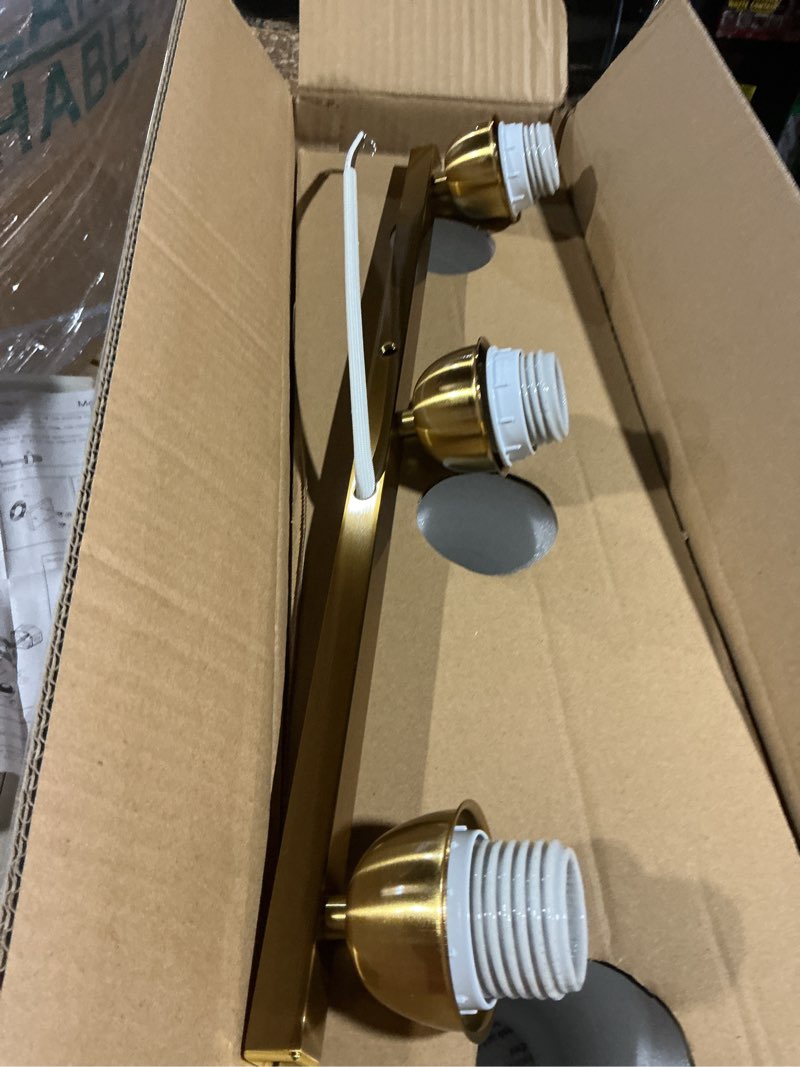 Condition photo showing As Is for Wall Lights , Mirror Light Adjustable Vanity Lighting LED Bathroom Mirror Lamp, Acrylic Shade 3-Light Makeup Mirror Front Light, Bath Vanity Wall Lamp for Cabinet Dressing Table Bedside Decor Lamp