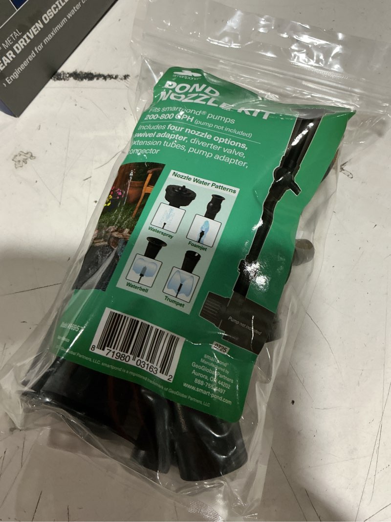 Condition photo showing As Is for smartpond black pond nozzle kit