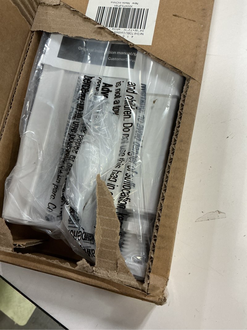 Condition photo showing As Is for Lazblinds Upgraded Top Down Bottom Up (TDBU) Honeycomb Blinds, No Drill No Tools Easy Install Cordless Cellular Shades for Windows 34" W x 72" H, White - Blackout Blackout - White 34"W x 72"H