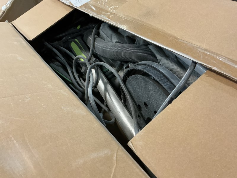 Condition photo showing As Is for MYTOL Drywall Sander, 7.2A Electric Drywall Sander with Vacuum Dust Collection, LED Light, 6 Variable Speed Digital Display 900-1800RPM, Foldable & Extendable Handle Green