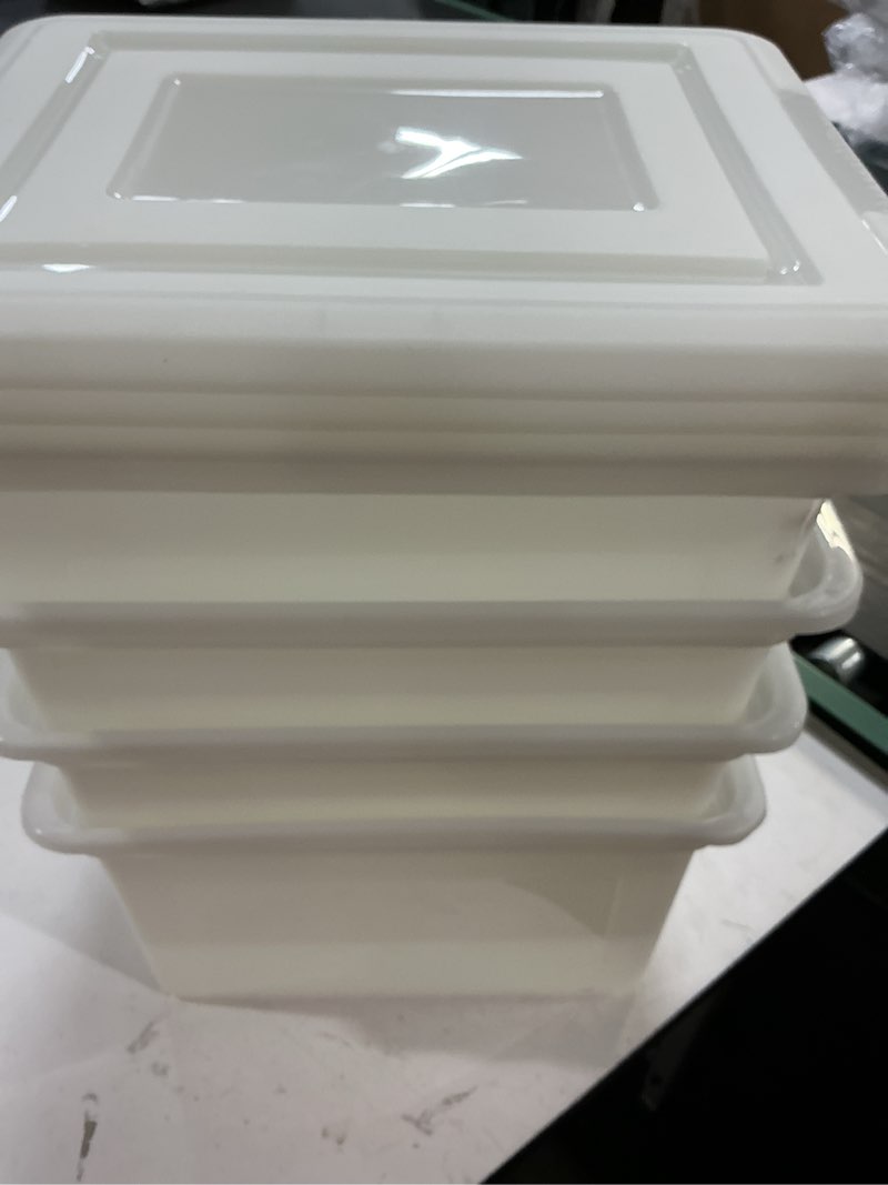 Condition photo showing Good Condition for iris usa 35 qt file box with lid, file storage box for letter size documents, portable plastic file box, stackable nestable organizer, 4 pack, pearl pearl pearl - 4 pack
