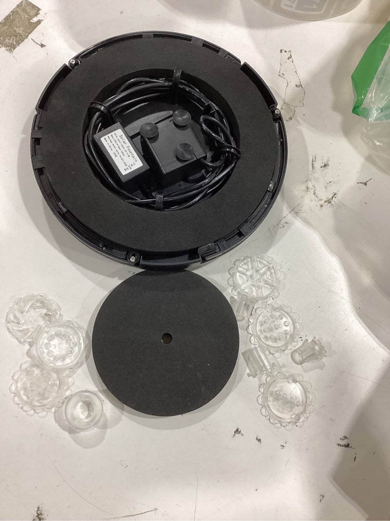 Condition photo showing Good Condition for aisitin 3.5w solar fountain pump for water feature outdoor diy solar bird bath fountain with multiple nozzles, solar powered water fountain for garden, ponds, fish tank and aquarium 3.5w black