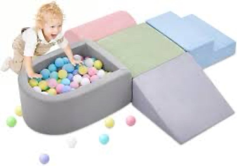SIMILAR TO STOCK PHOTO Asweets Foam Climbing Blocks with Ball Pit for Toddlers, 6-Piece Soft Play Set Toddler Climbing Toys