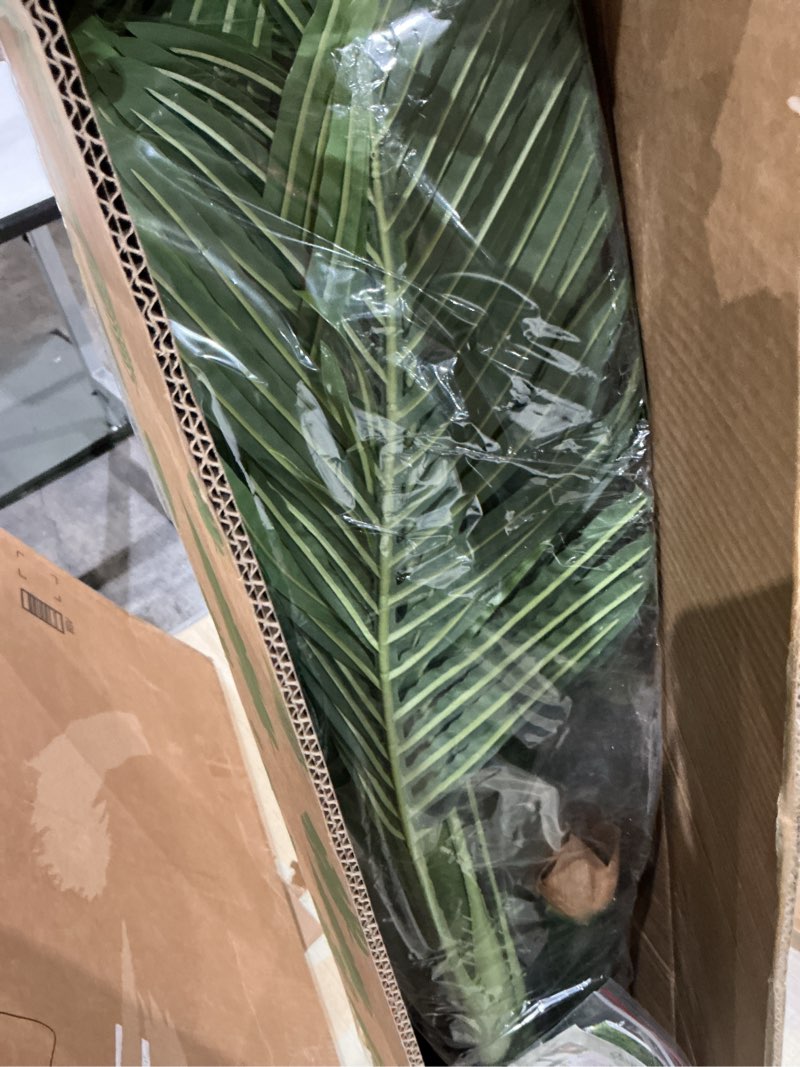 Condition photo showing Good Condition for 6ft tall triple golden cane palm artificial tree large tropical palm tree uv resistant fake plant in pot for indoor outdoor big house living room outside patio office home decor 1pack 1 6ft