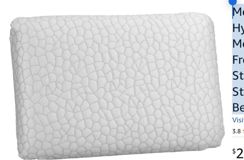 memory foam pillow - hypoallergenic - memory foam - latex free - cooling pillow - stomach sleepers - standard pillow size - bed pillow 
