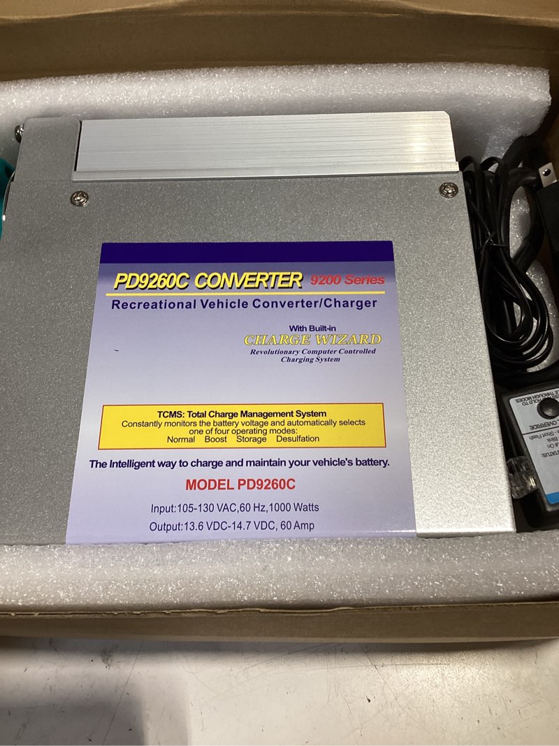 Condition photo showing As Is for pd9260c 60amp rv inverter charger, intelligent lead acid battery charger, compatible with pd9260cv and pd9200 series for camper caravans