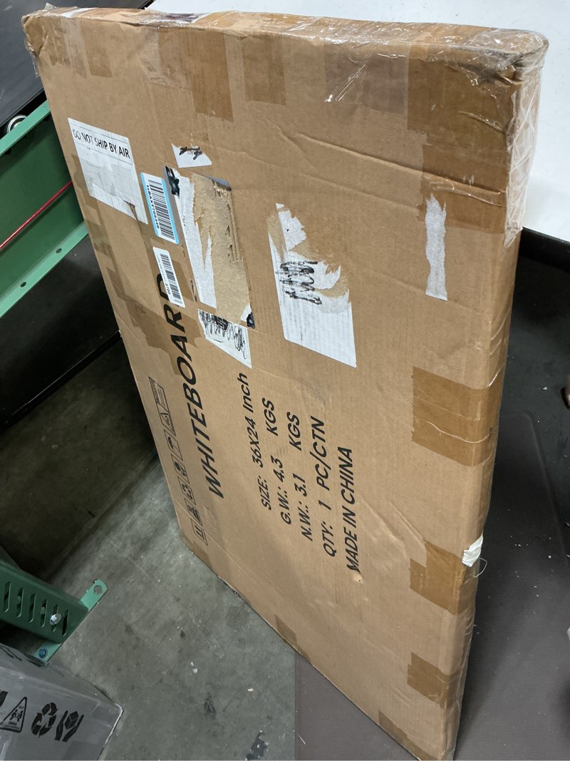 Condition photo showing New/Like New for amazon basics magnetic dry erase whiteboard, 36"w x 24"h, aluminum frame, silver/white
