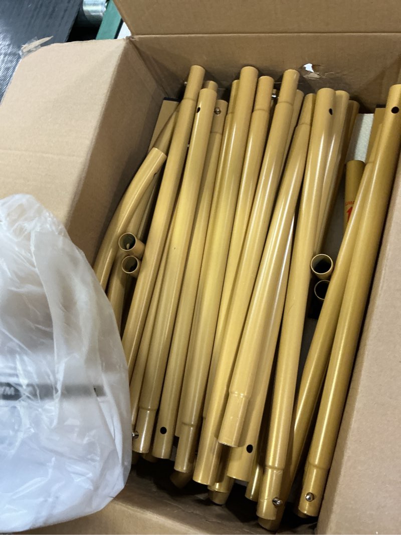 Condition photo showing Good Condition for Pureegg Metal Arch Backdrop Stand Set - Set of 2 (7.2ft/6.0ft), Gold Wedding Stand with Stable Base, Elegant Backdrop Cover for Party, Birthday, Baby Shower, Graduation, Easy to Assemble 7.2FT, 6.0FT
