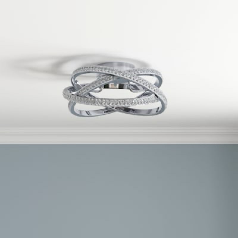 allen + roth Lucia 1 -Light 13-in Polished Chrome Integrated LED Flush Mount Light