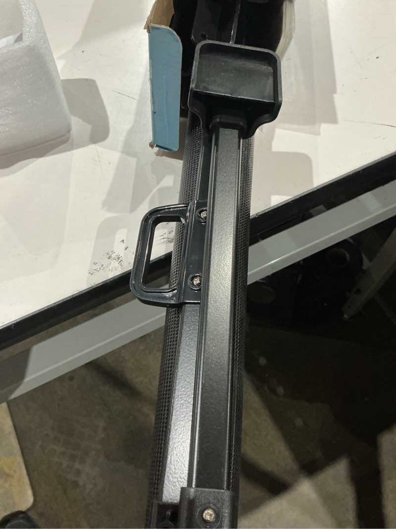 Condition photo showing As Is for retractable baby gates for stairs no drill, probebi retractable dog gate indoor extends to 54" wide 34" tall, child gates for doorways, stair gate use for outdoor, hallways, doorways, deck, porch a-black 34.0"tall x 54.0"wide