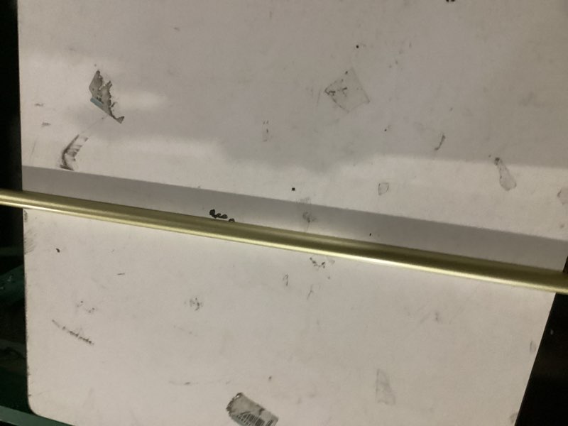 Condition photo showing New/Like New for Umbra Cappa Curtain Rod, Includes 2 Matching Finials, Brackets & Hardware, 66 to 120-Inches, Gold Gold 66 to 120-Inch