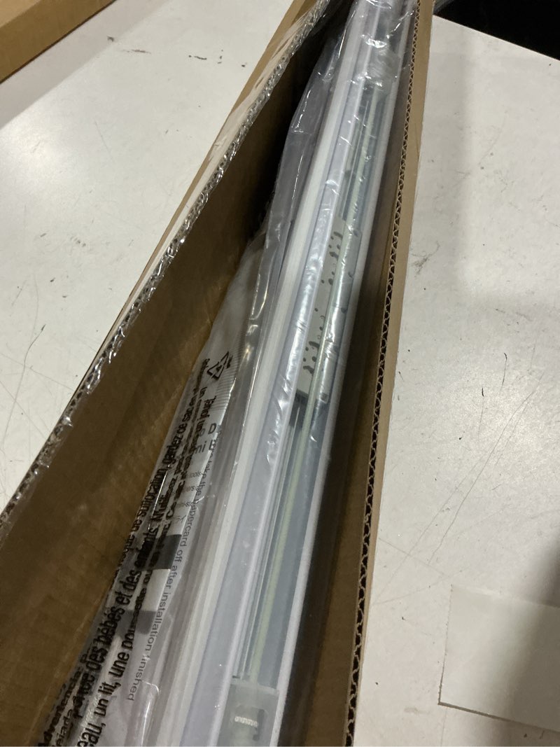 Condition photo showing Good Condition for unishades no drill cordless mini blinds, l-shaped slats, 25×64 in, white | enhanced privacy protection, 1" vinyl material, easy install white 25" w × 64" h