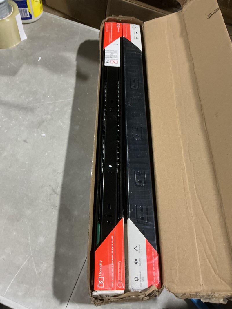 Condition photo showing Good Condition for homdiy 5 pair 24 inch full extension ball bearing drawer slides black side mount heavy duty soft close drawer slides drawer glide 24 inch 5 pair
