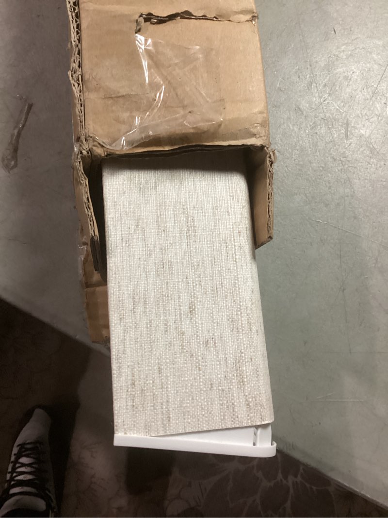 Condition photo showing As Is for persilux light filtering roller shades for window blinds,cordless,linen fabric,thermal insulated fabric uv protection shades for home,office,bedroom,door,light filtering-cream,36" w x 72" h 36"w x 72"h light filtering-cream