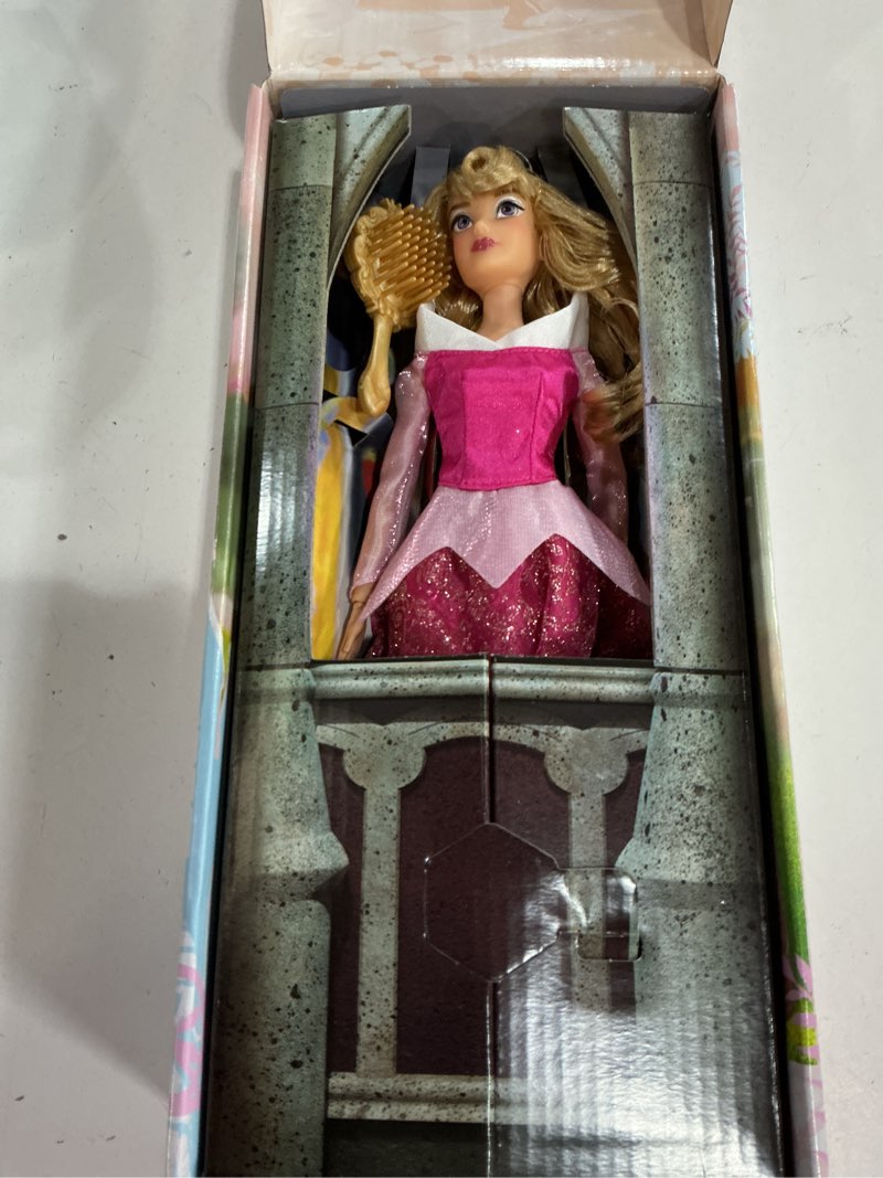 Condition photo showing Good Condition for official disney princess classic doll (aurora from sleeping beauty), 11 inches, includes brush with molded details, fully posable toy in classic outfit - disney princess toys for girls