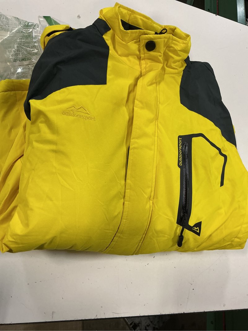 Condition photo showing Good Condition for magcomsen men's winter coats water resistant ski snow jacket warm fleece jacket parka raincoats with hood multi-pockets small grey yellow