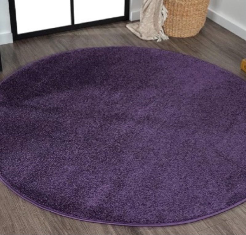 jonathan y haze solid low-pile purple 4' round indoor area rug, coastal,bohemian,minimalist,classic, easy-cleaning for living room,bedroom,kitchen,pet friendly,non-shedding (seu100n-4r) purple 4' (round)
