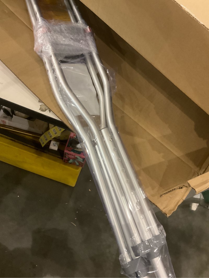 Condition photo showing New/Like New for Medline Lightweight Aluminum Red Dot Crutches, For Patients 5’1”–5’-9”, Walking Aid For Adults & Seniors Comfortably Supports Up To 300lbs Adult, 5’1”–5’9”