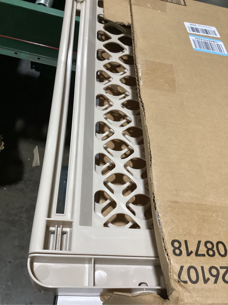 Condition photo showing As Is for toddleroo by north states - supergate ergo baby gate: plastic baby gate for stairs & doorways - adjustable indoor safety gate - made in usa - 26 to 42 inches wide - 26 inches tall - sand