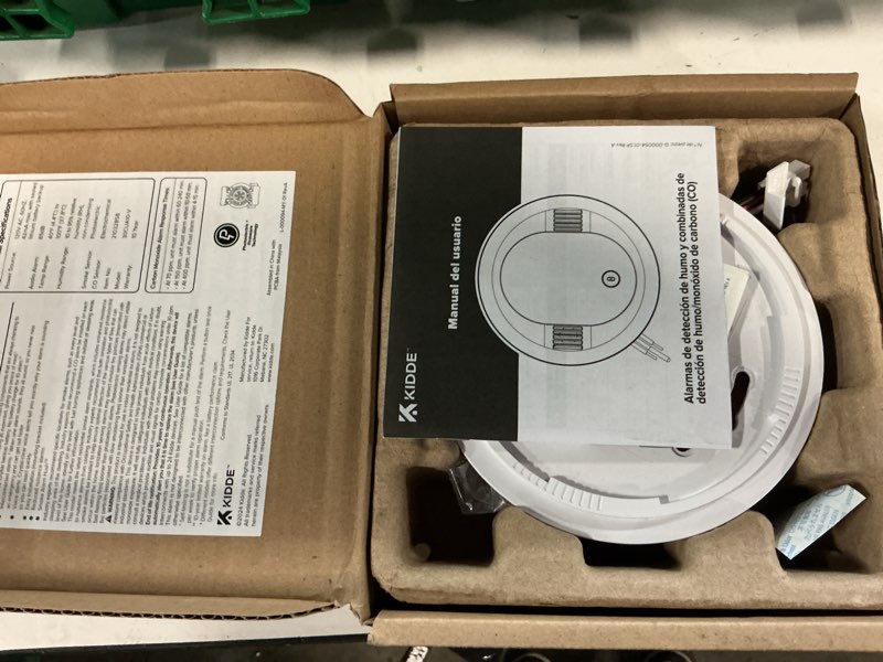 Condition photo showing New/Like New for kidde smoke and carbon monoxide detector, hardwired with 10-year battery backup, voice alerts, led status lights, interconnected, 85 db alarm, 5 inches, 30cua10-v, 1 pack