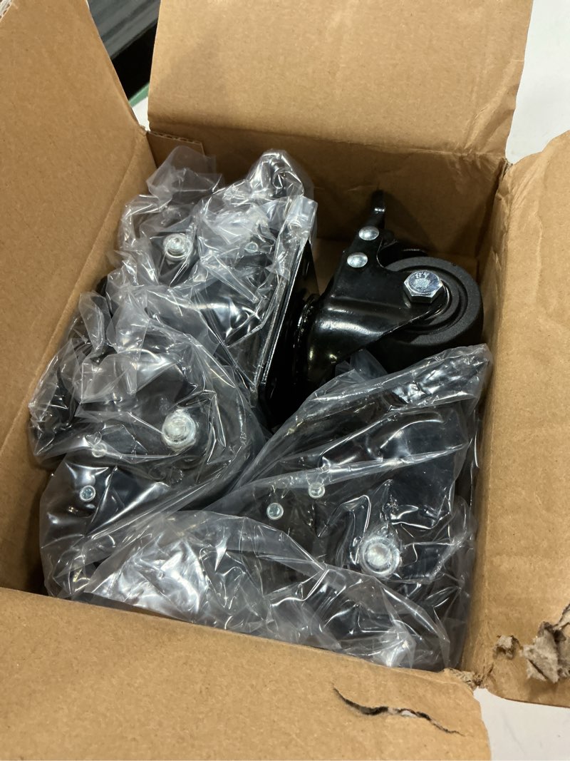 Condition photo showing Good Condition for 2 inch caster wheels, casters set of 4, heavy duty casters load 2200lbs, locking swivel plate industrial casters, low gravity center castor for furniture and workbench