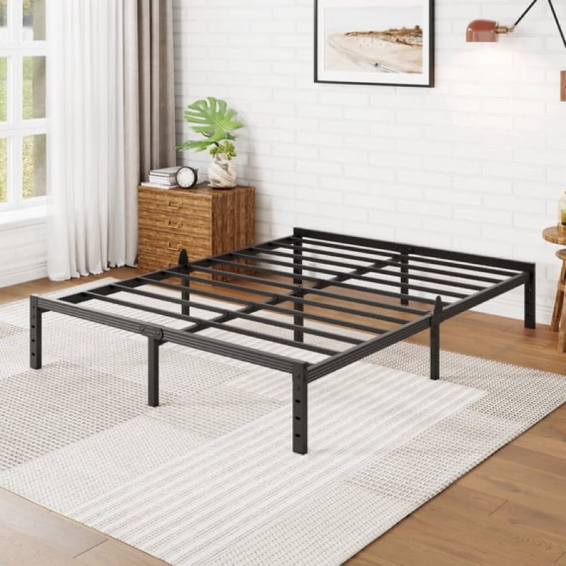 Auroral Zone 12” Queen Metal Platform Bed Frame, Heavy Duty Mattress Foundation
