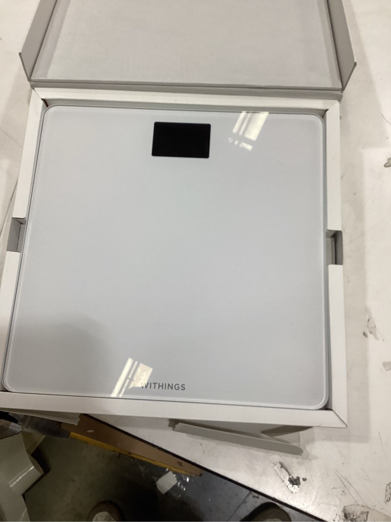 Condition photo showing As Is for withings body smart - accurate scale for body weight and fat percentage, body composition wi-fi and bluetooth weight scale, baby weight scale, smart scale apple health compatible, bathroom scale white body smart