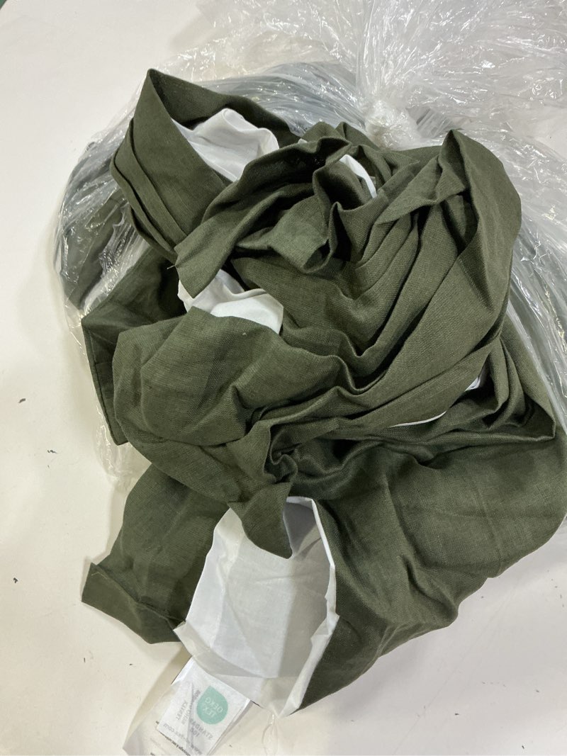 Condition photo showing Good Condition for european linen curtain, 96x108, hunter green