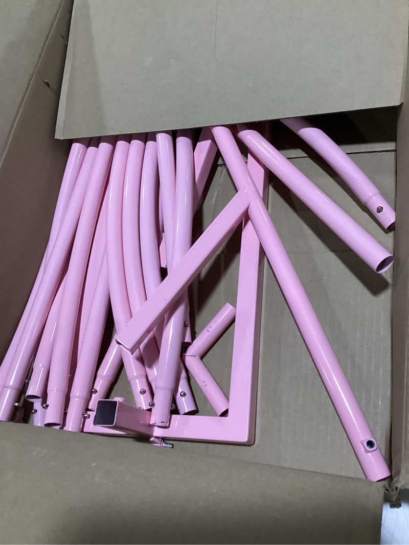 Condition photo showing Good Condition for novabright pink 7ft heart arch stand for wedding, metal love balloon column arch frame with base for ceremony backdrop stand for outdoor/indoor weddings, proposal, birthday, bridal shower decoration