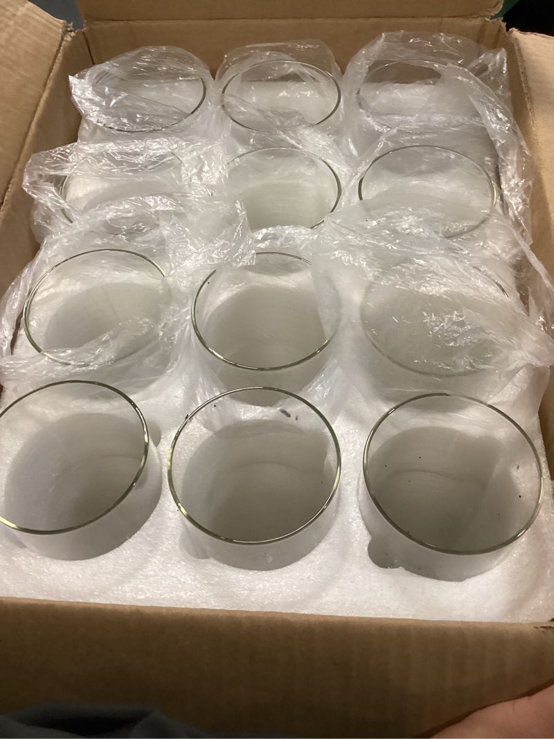 Condition photo showing Good Condition for 12pcs Glass Cylinder Vases for Centerpieces | 10 Inch Tall Flower Vase for Wedding Decorations, Floating Candle Holders for Dinner Table, Bridal Shower, Office Home Décor