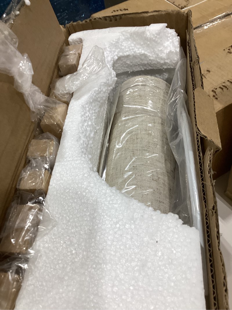 Condition photo showing Good Condition for floor lamps for living room, modern standing lamp with shelf, 3 color temperature led bulb tall lamps with foot switch for bedroom and office, burlywood burlywood square table legs