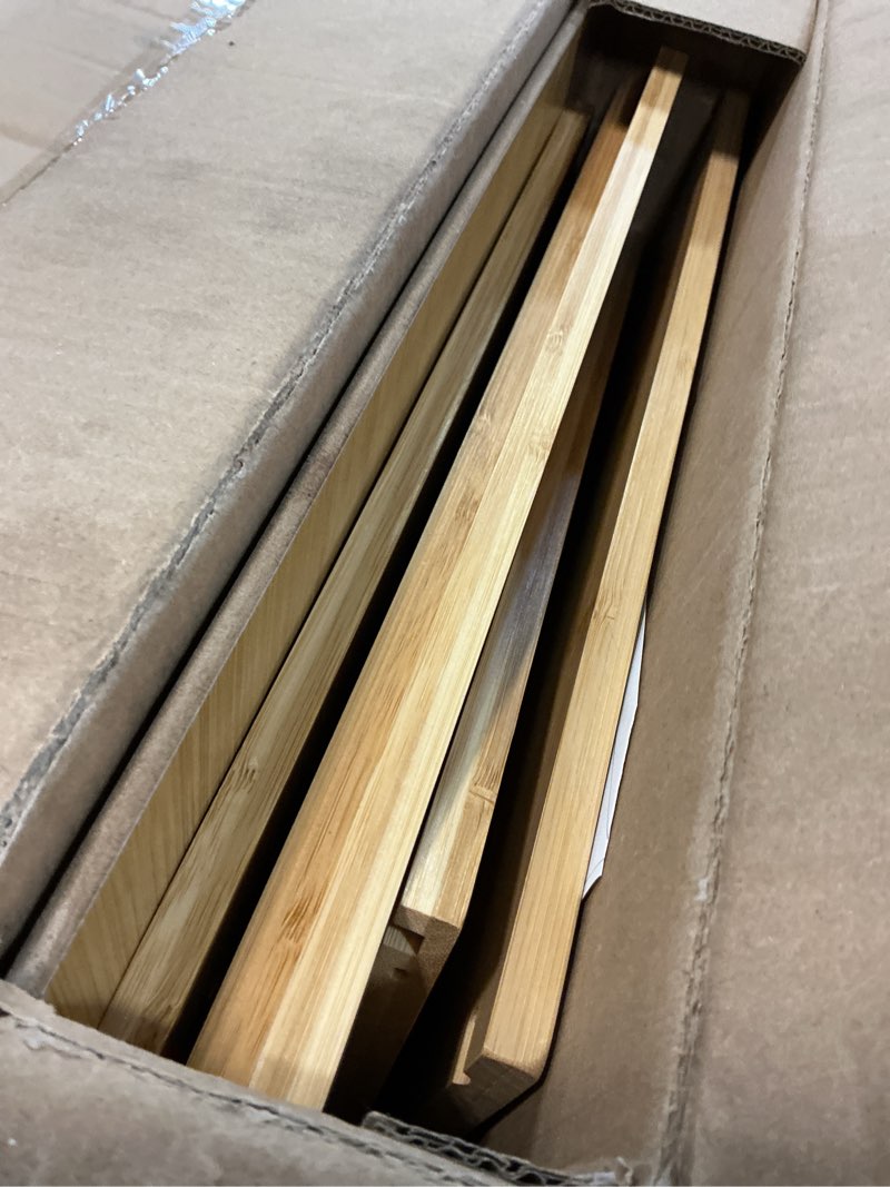 Condition photo showing item condition for Bread Box for Kitchen Countertop, Double Layer Bamboo Bread Storage Container for Homemade Bread, Roll Top Bread Box with 3 Adjustable Height for Kitchen Counter, Natural Breadbox Organizer Natural Large